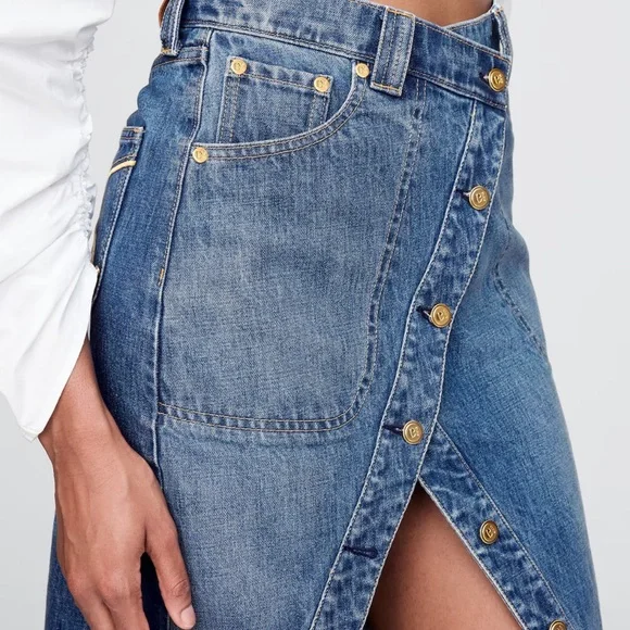 Gap × Cult Gaia Asymmetrical Denim Maxi Skirt - Picture 2 of 3